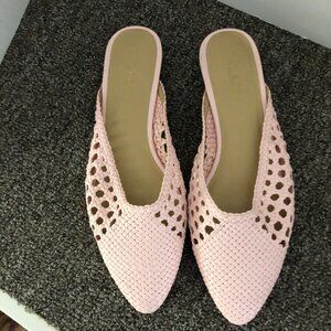 Talbots Pink Backless Basketweave Flats